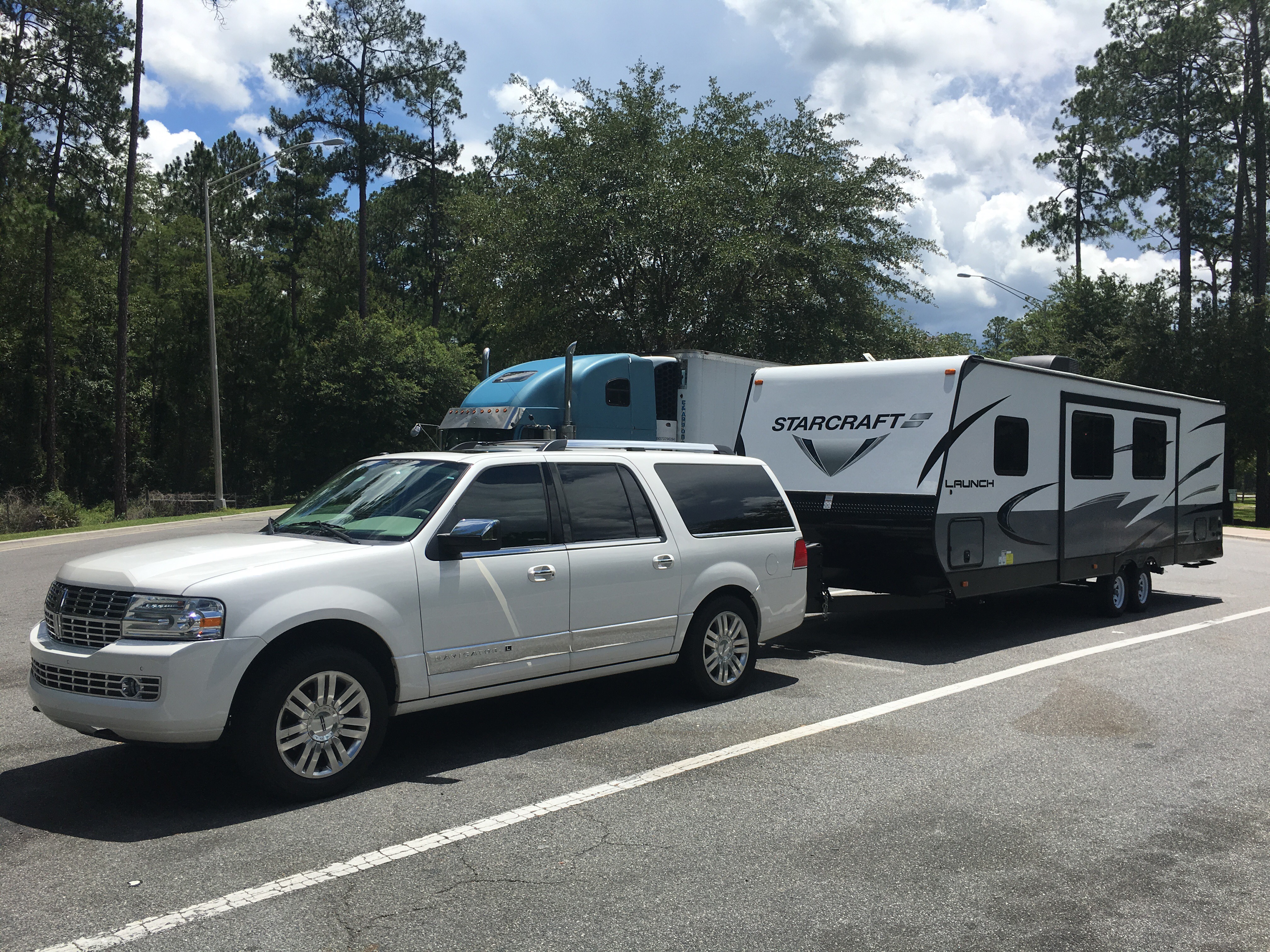 I 75 in GA. Tows as well as our smaller trailer.