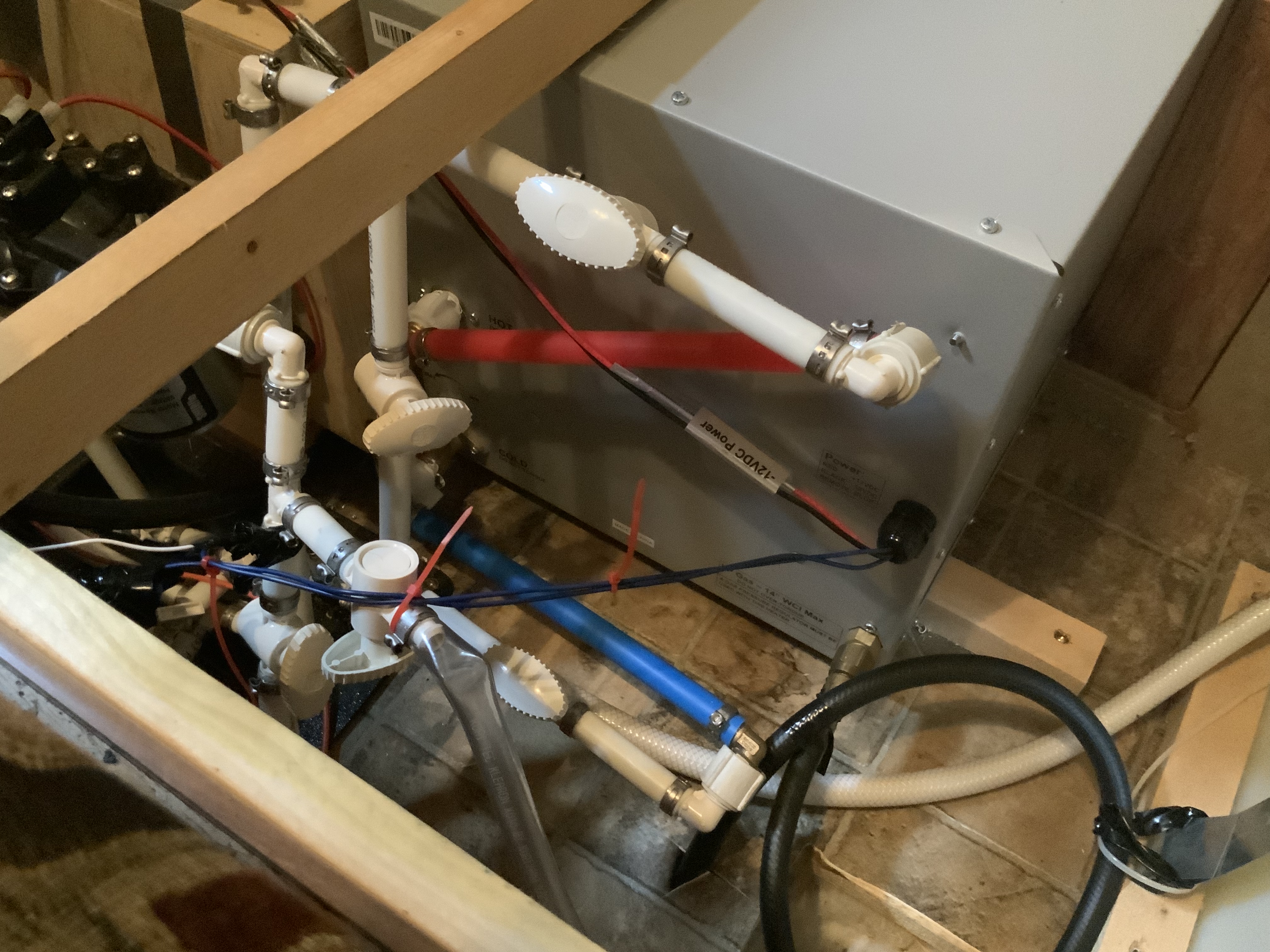 Used Pex plumbing to connect heater to existing water supply lines.